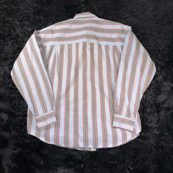 Vintage Gant Salty Dog Shirt Mens Large Blue Striped Chambray Button Down 90s - Picture 7 of 7